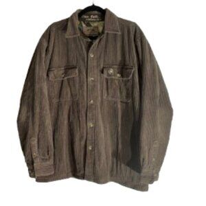 Legendary Whitetails Brown Corduroy Fleece Lined Button Down Shirt Jacket XL